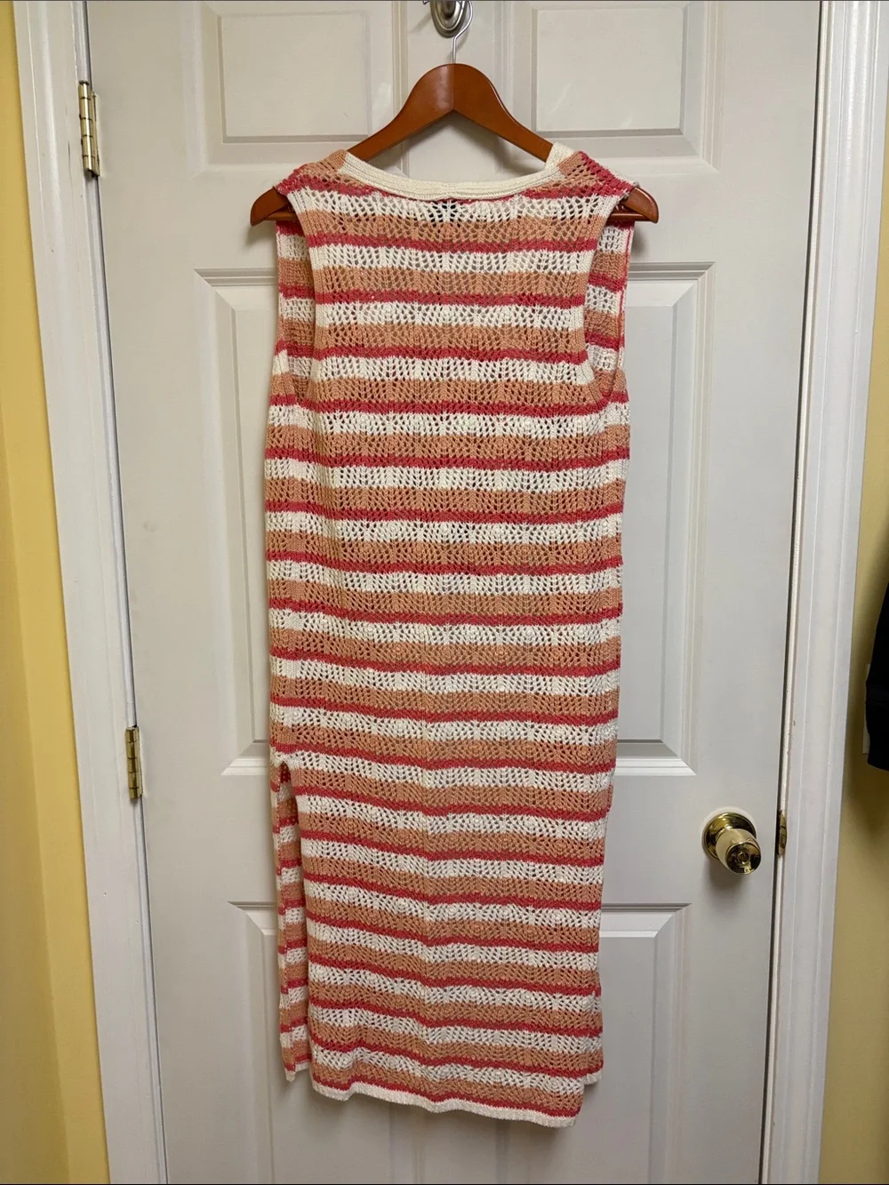 NWT Set Sleeveless Striped Knit Duster with Matching Knit Tank